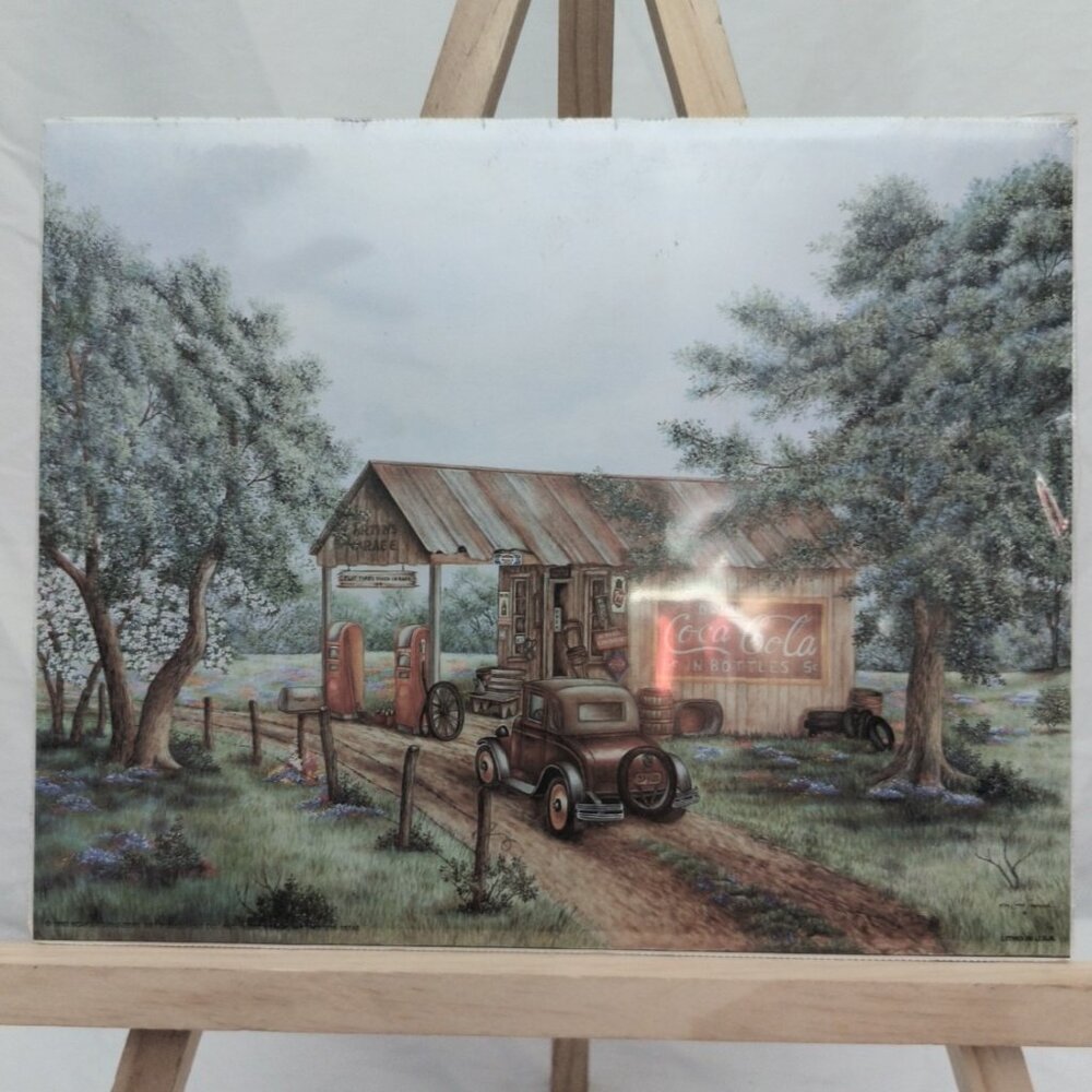 SEALED Vintage Coca Cola 1993 Scafa-Tornabene Art Litho Print Gas Station 8x10